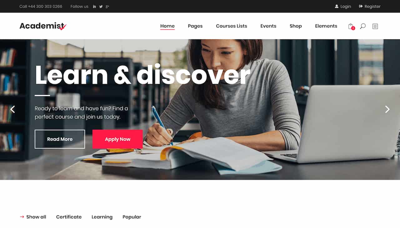 11 Best eLearning WordPress Themes 19 Academist eLearning WordPress Theme