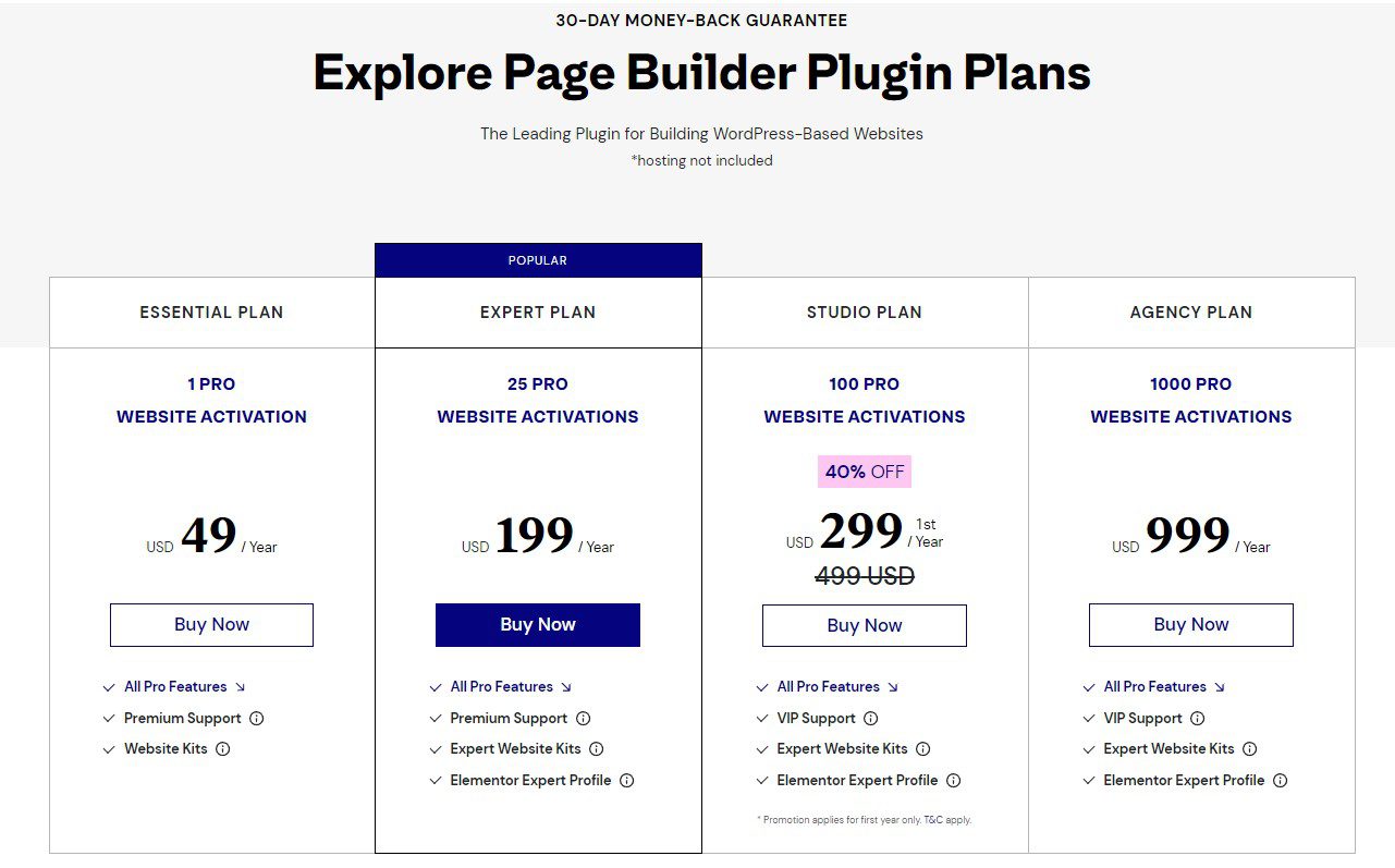 Divi vs Elementor: Combat For No.1 Effective Page Builder Title 19 divi vs elementor pricing