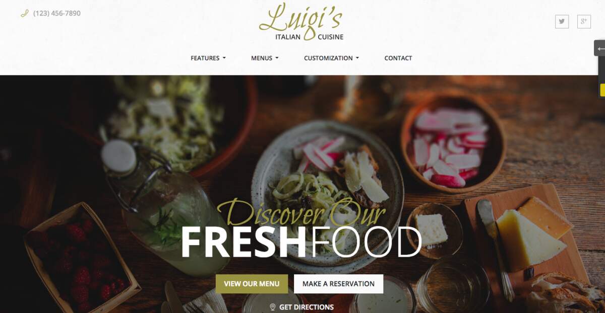Top 10 Best Restaurant WordPress Themes For Websites 14 luigi