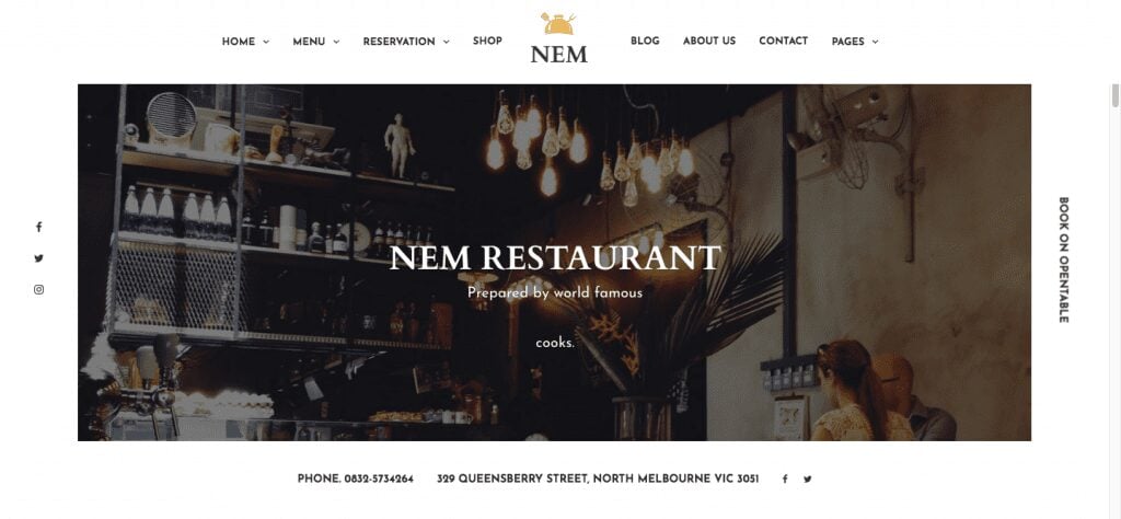 The Most Optimized WordPress Themes for Restaurants 9 nem wordpress theme for restaurant
