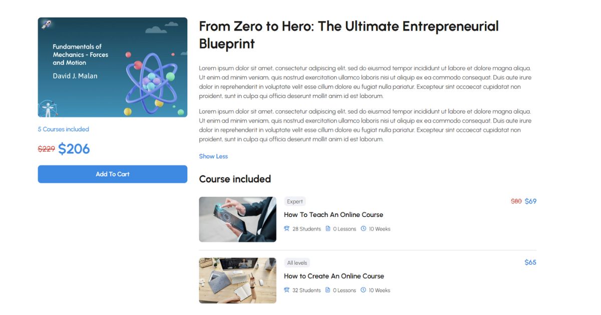 New Eduma Perks: Bonus Upsell Add-on with New Layouts 13 Package Detail on Eduma Online Learning