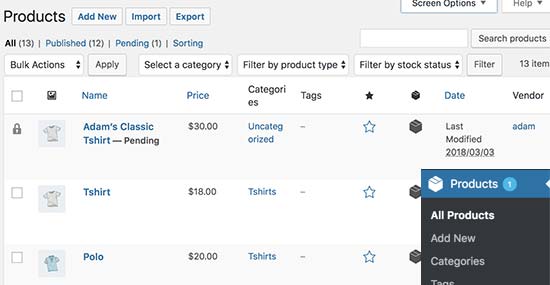 How to Create an Online Marketplace Using WordPress: Beginner’s Guide 33 Pending Products