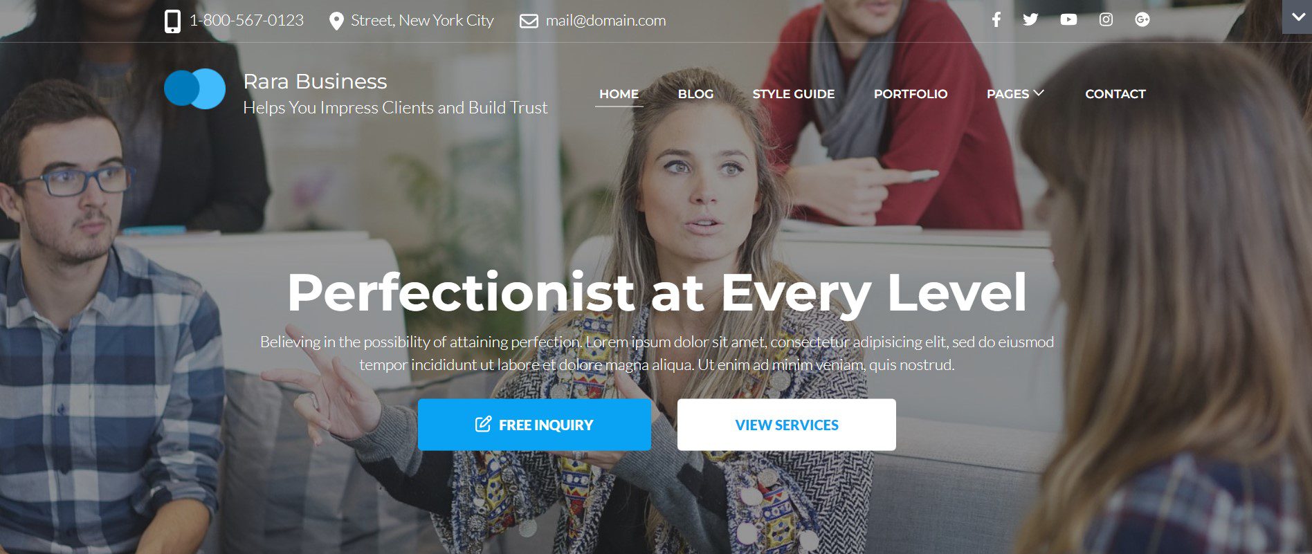 11 Best Free Landing Page WordPress Themes 16 rara business