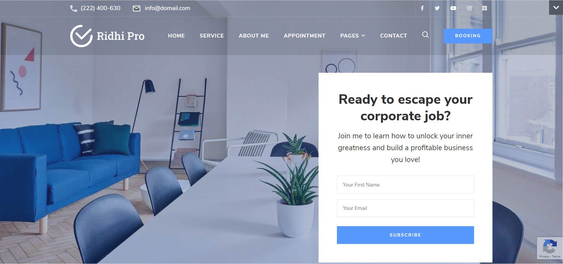 11 Best Free Landing Page WordPress Themes 24 ridhi