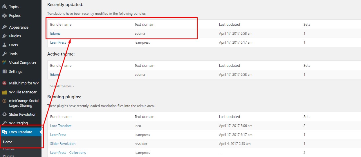 How to Edit The Button in Eduma with Loco Translate 10 Edit The Theme's Translation Bundle
