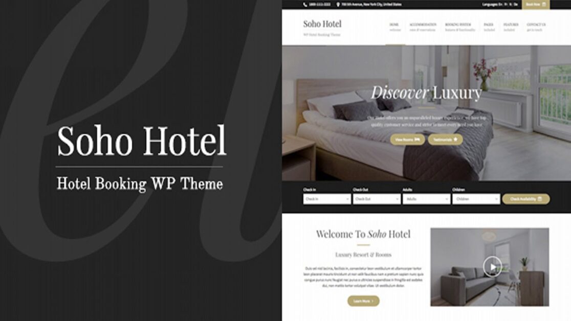 Top 8 Ideal Hotel WordPress Themes 13 soho