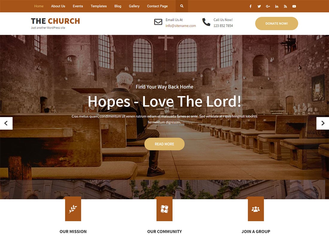 8+ Best Free Church WordPress Themes 13 the church lite the amazing one in the free church wordpress themes