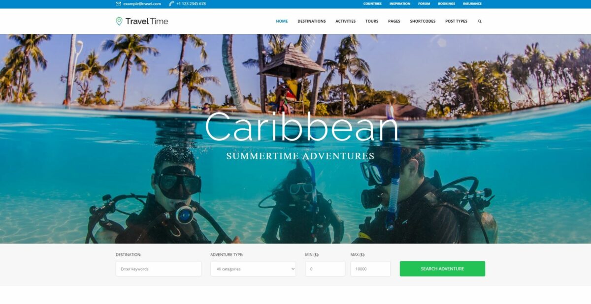 List of 10 Best Travel Wordpress Themes That You Are Finding 17 TraveTime Travel WordPress Theme