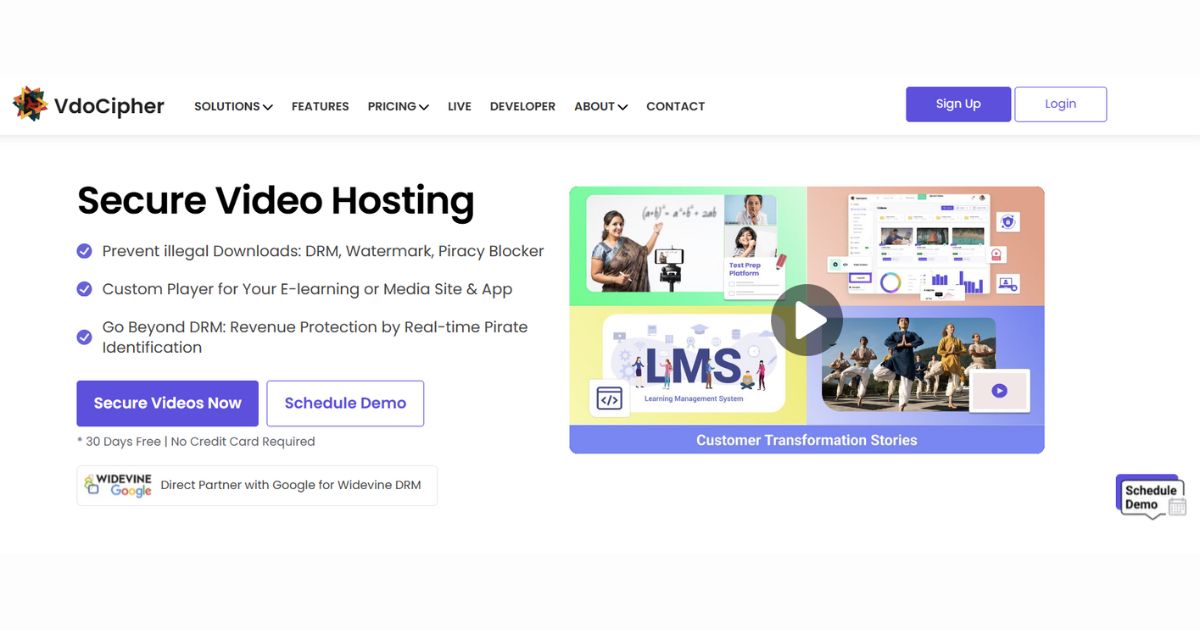 9+ Best Video Hosting Platforms for Online Courses 13 VdoCopher | Security Platform for Hosting Course Videos