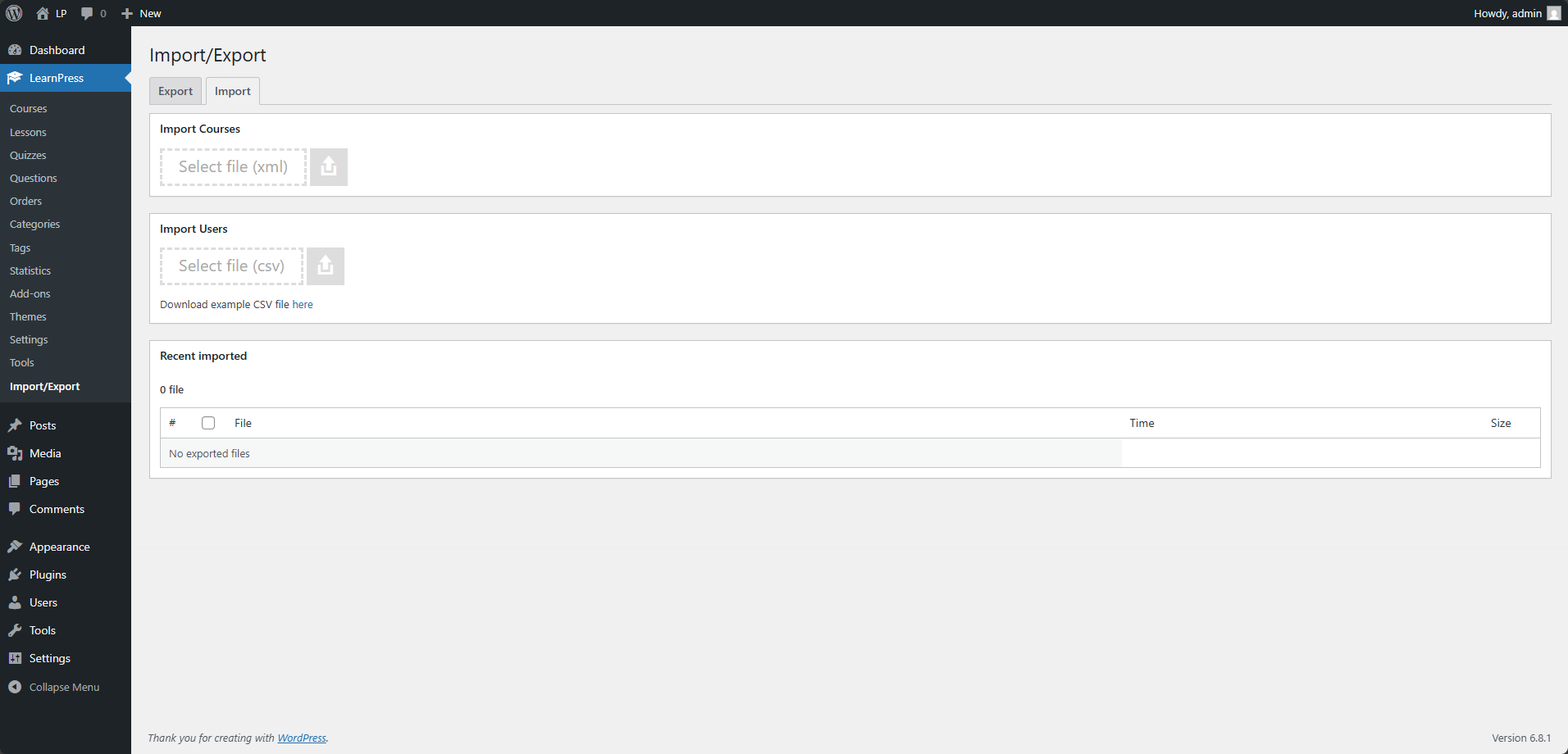 LearnPress - Export Import 4 7