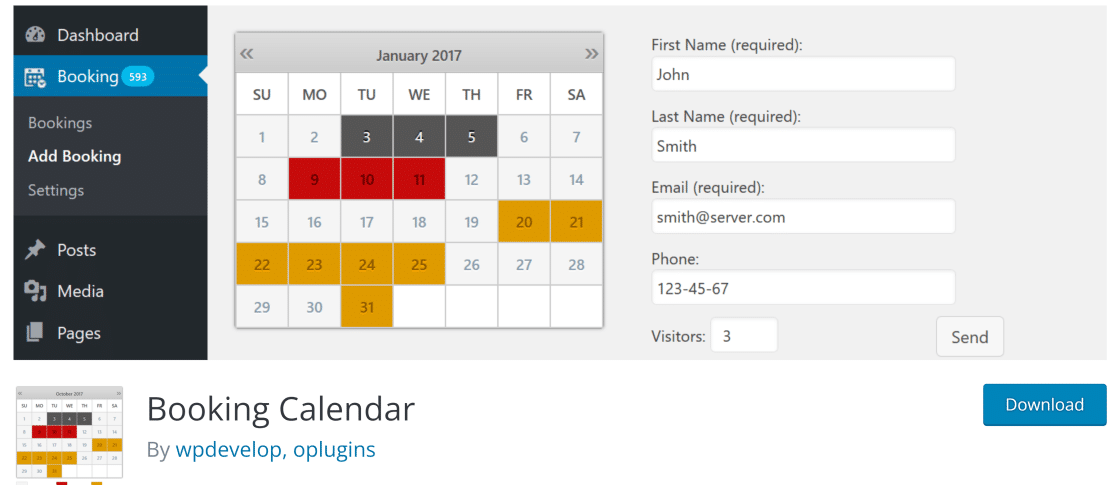 9+ Best Events Calendar Plugin For WordPress 14 booking calendar