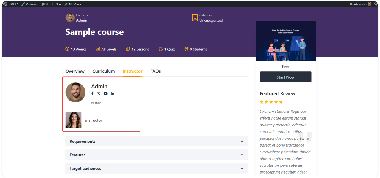 Co-Instructors Add-on for LearnPress 3 co-instructors-3