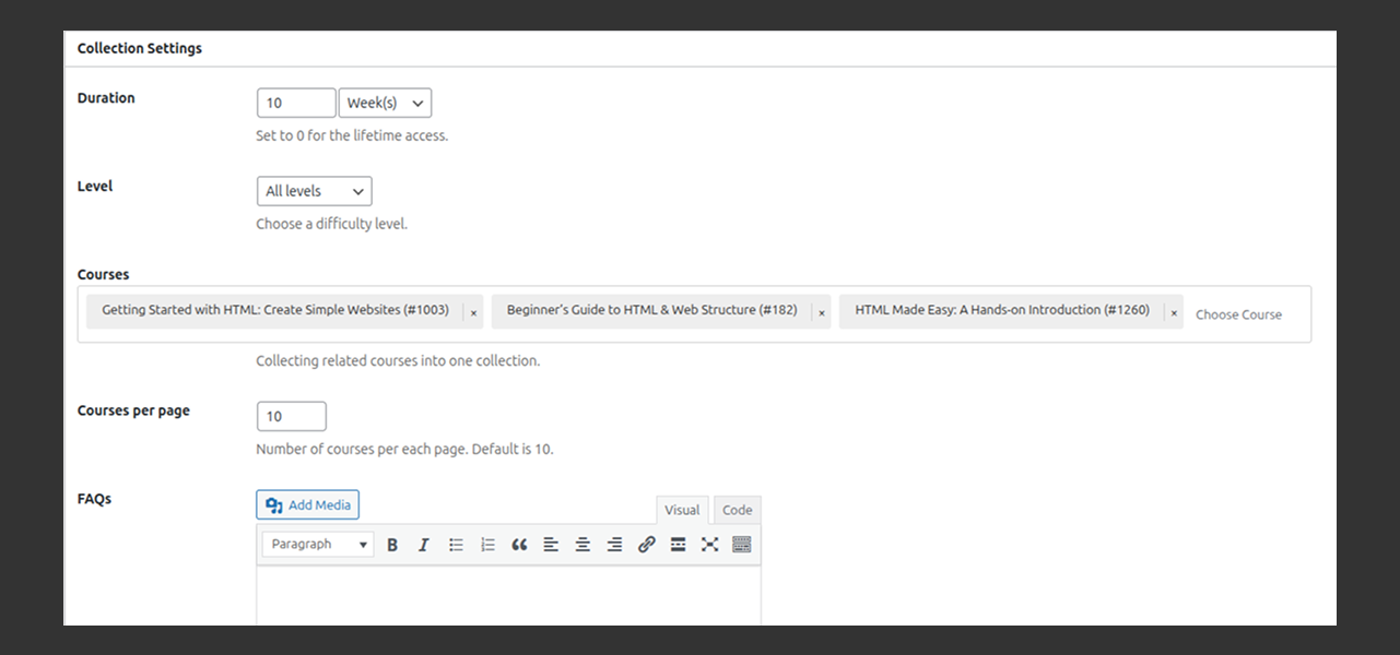 Collections Add-on for LearnPress 6 collection addon img1