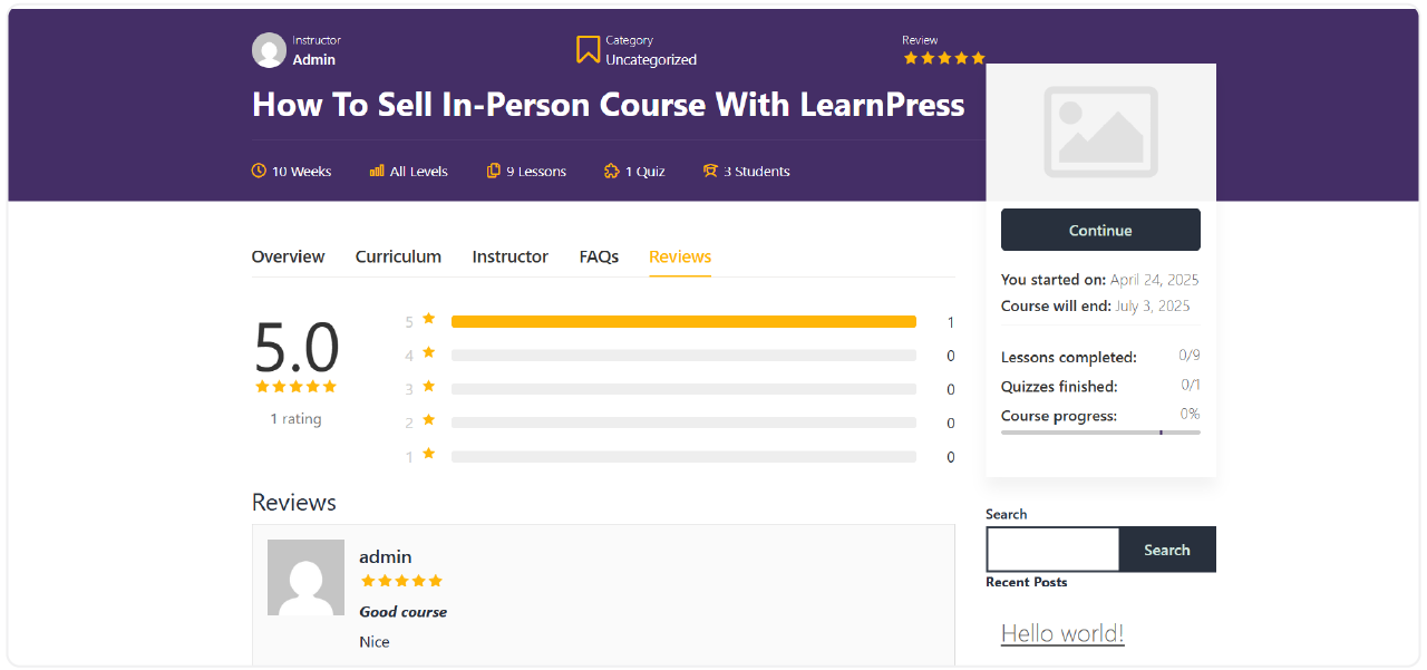 LearnPress - Course Review 4 course-review-5