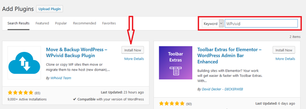 How to Use WPvivid Plugin for Backup and Restore of WordPress 4 install plugin