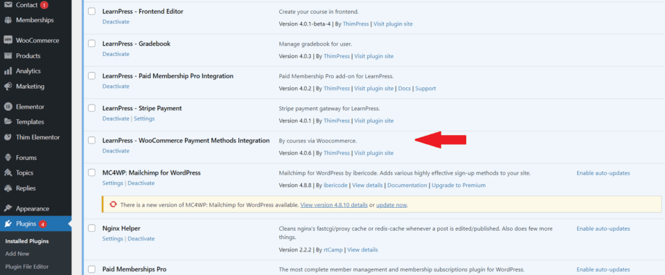 Remove Shipping Information on WooCommerce Add-on 3 Installing And Activating LearnPress WooCommerce
