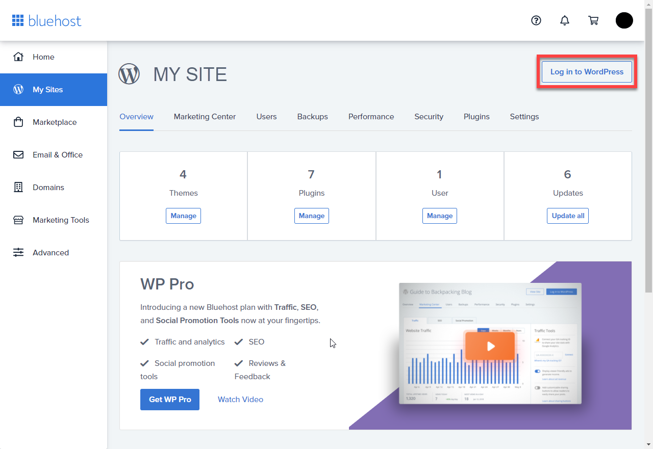 Steps To Build A WordPress Website, What Will You Need? 14 bluehost log in to wordpress