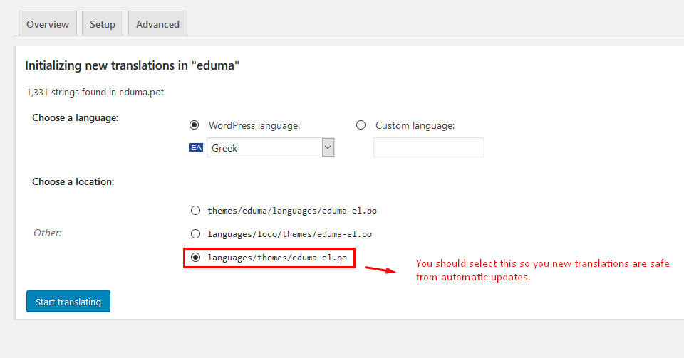 Add a New Language with Loco Translate