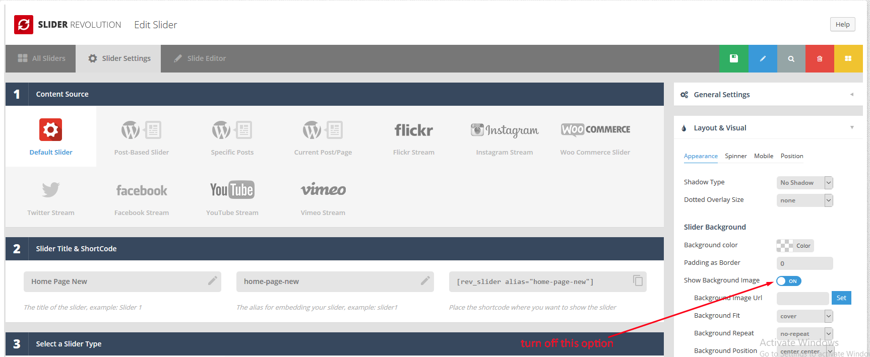 How To Disable The Demo Slider Images With Slider Revolution