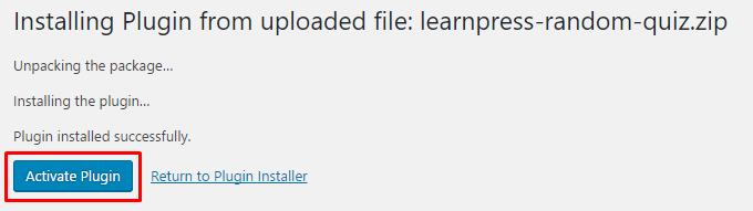 LearnPress Gradebook Add-on: How to Install and Use 15 activate plugin