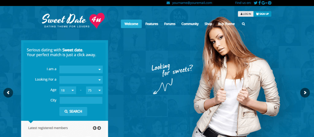 sweet date nice and charming premium wordpress dating maker