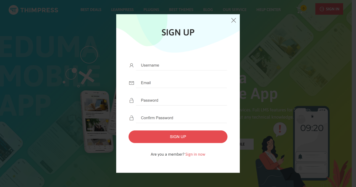 thimpress.com sign-up