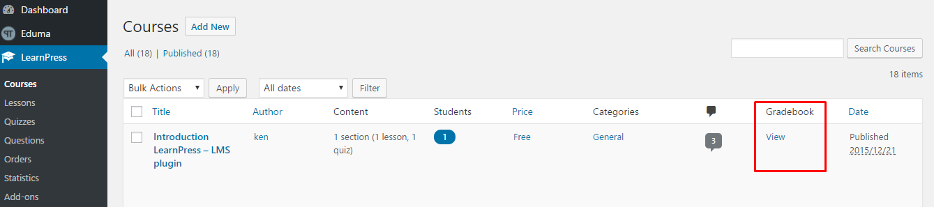 LearnPress Gradebook Add-on: How to Install and Use 17 view course