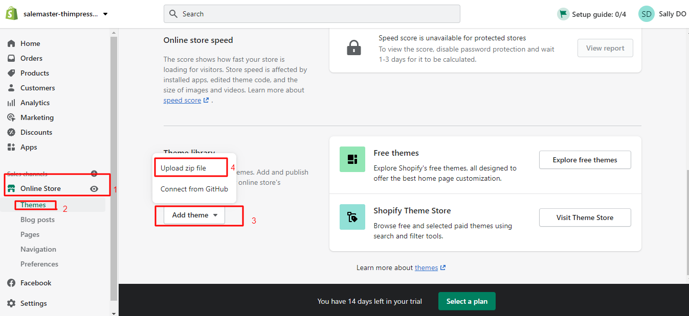 How to create an Online Store with Shopify? 33 upload zip file shopify theme