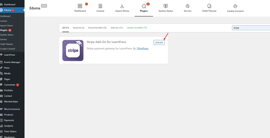 How to Use Stripe in Eduma: A Step-by-Step Guide 8 Activate Stripe