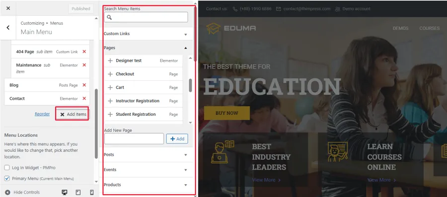 Adding New Menu Items