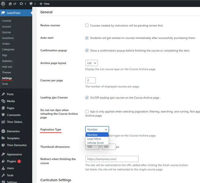 LearnPress v4.2.3.3 Update 3 Archive Pagination