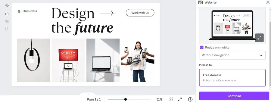 Canva Public To The Web