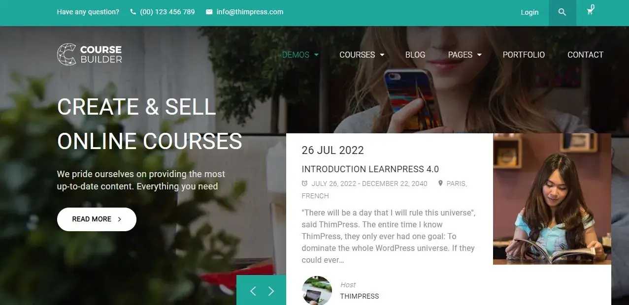 Course Builder - Online Course WordPress Theme 2 Course Builder LMS Theme