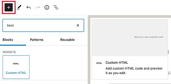 Custom HTML Block