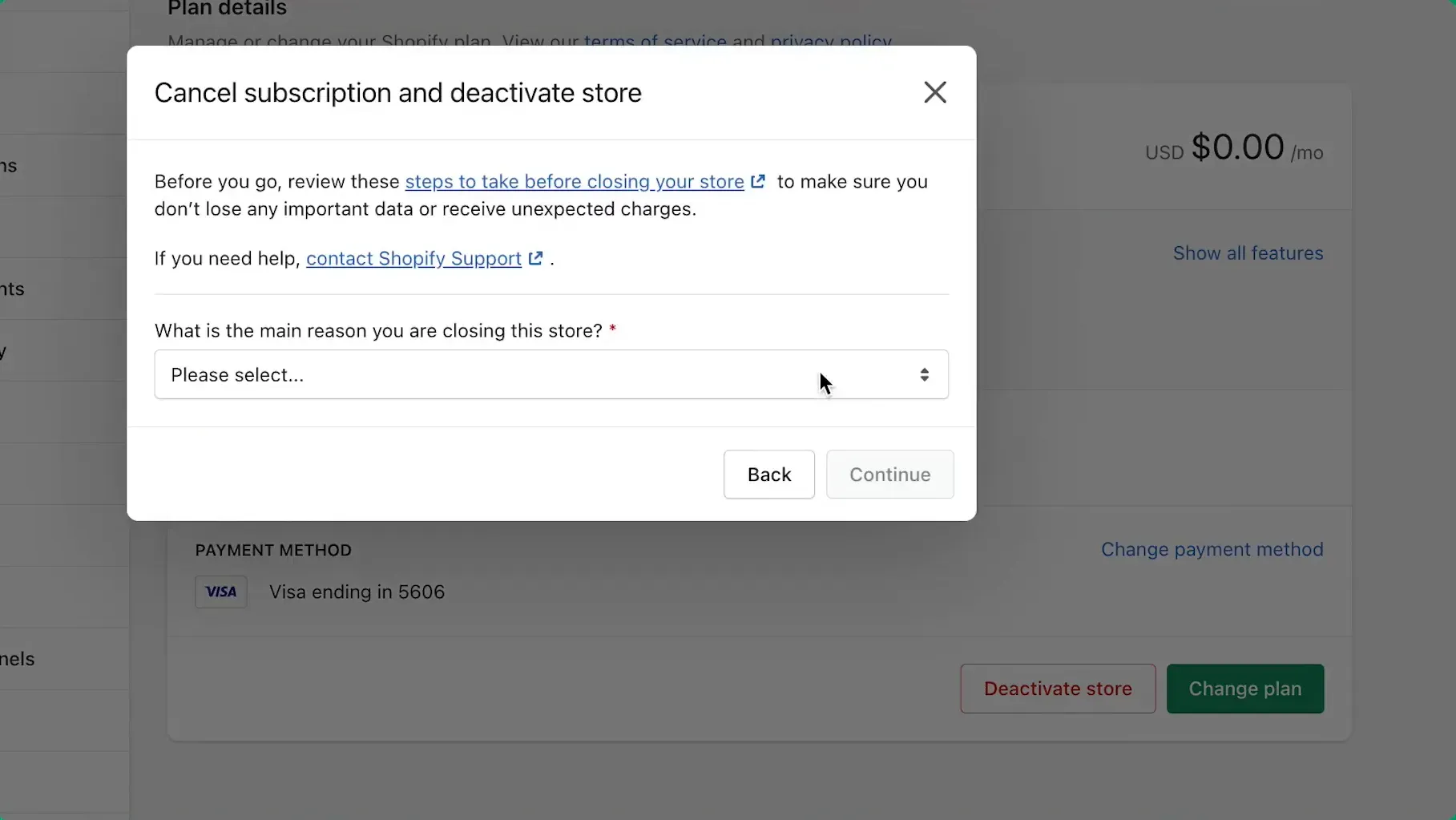 How To Cancel Shopify Subscription (in 4 Steps) 11 Delete Shopify Store