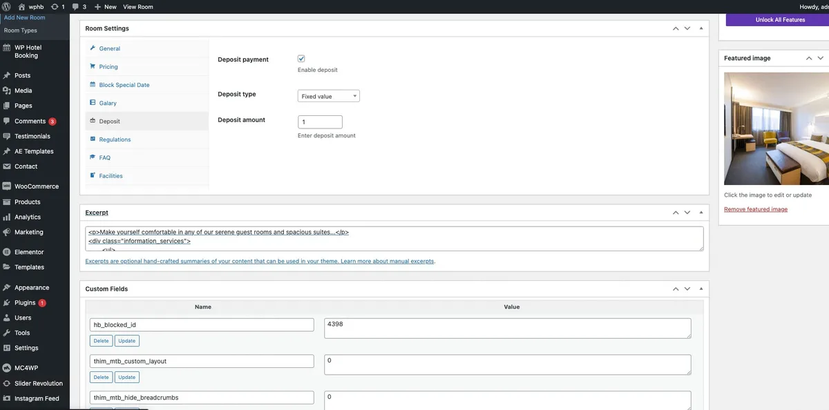 WP Hotel Booking Update v2.0.0 10 WP Hotel Booking Update: Deposit Function