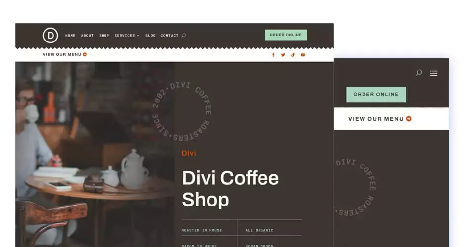 10+ Best eCommerce Website Templates 12 Divi Cafe Template
