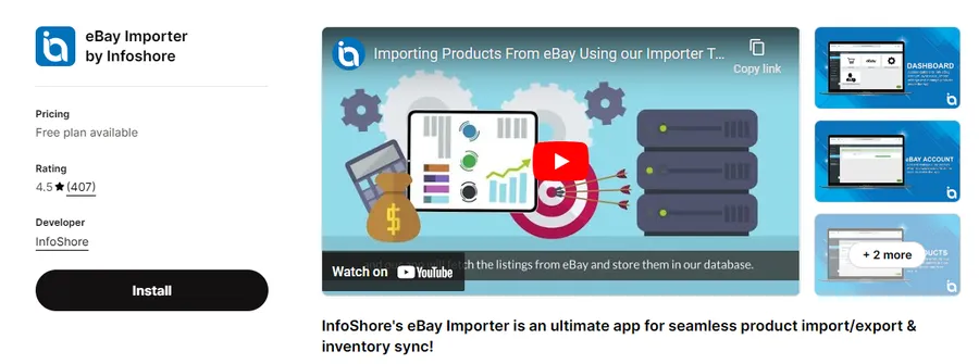 How to Connect Shopify with eBay? 3+ Shopify eBay Integration Apps 13 eBay Importer by Infoshore