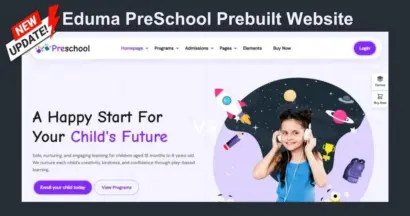 New Eduma PreSchool Prebuilt Website – Kindergarten WordPress Theme