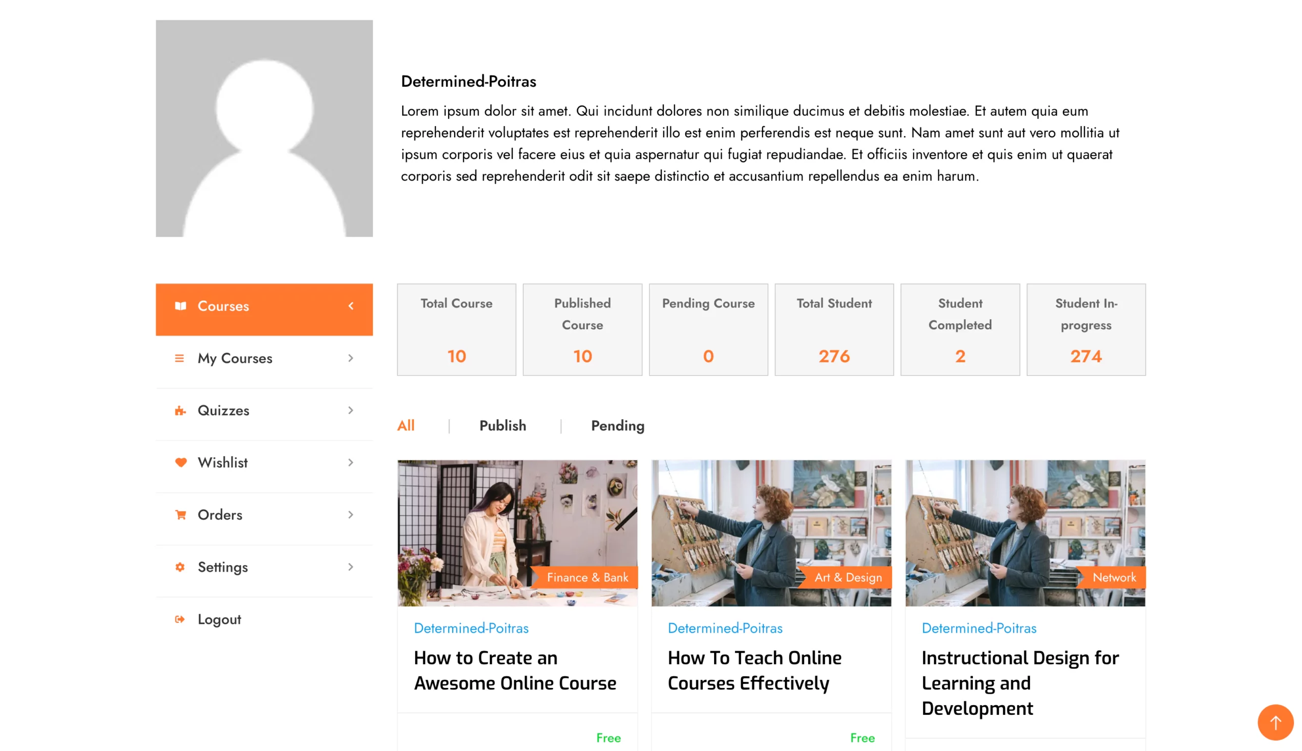 EduPress profile page