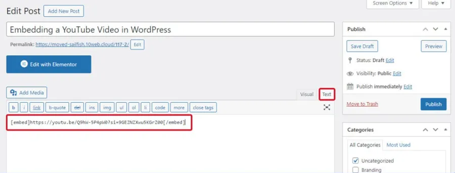 How To Embed YouTube Video in WordPress: 2 Simple Methods 10 Embed YouTube In Classic Editor Use Shortcode