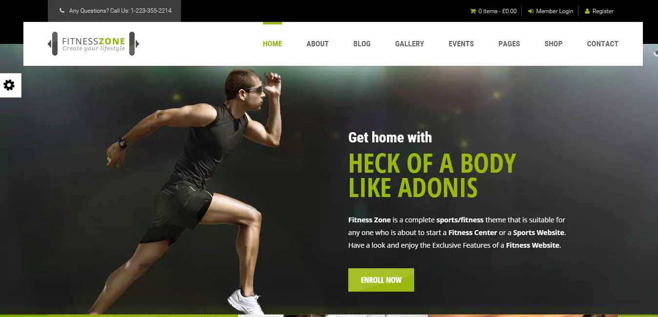 Fitness Zone WordPress Theme