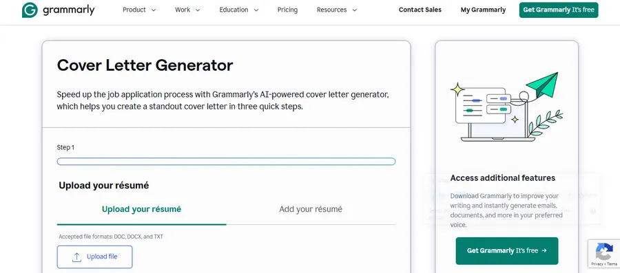 Grammarly AI Cover Letter Generator