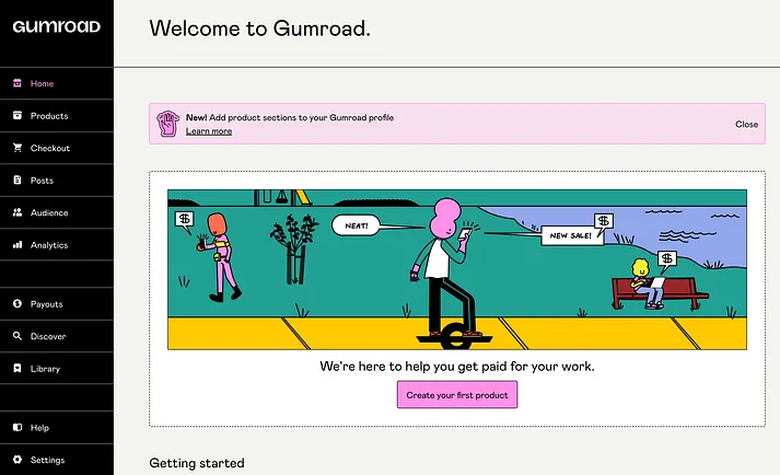 12 Best Platforms to Sell Digital Products 16 Gumroad Dashboard