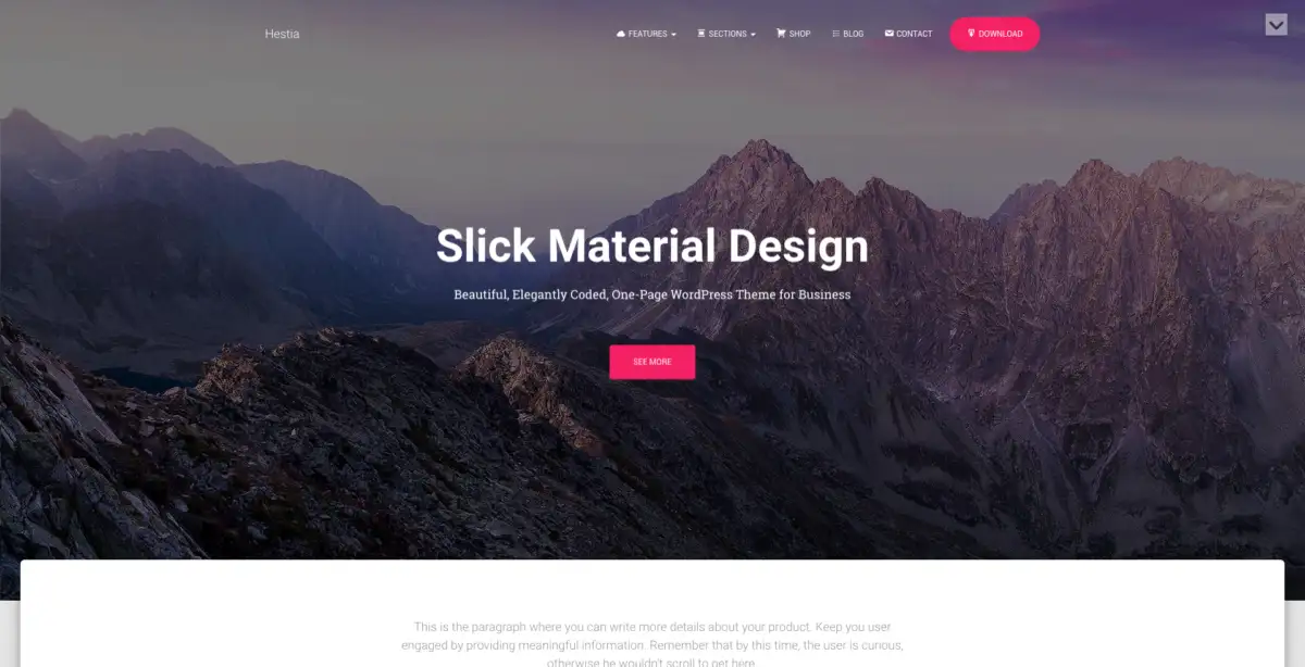 The Most Optimized WordPress Themes for Restaurants 11 Hestia theme