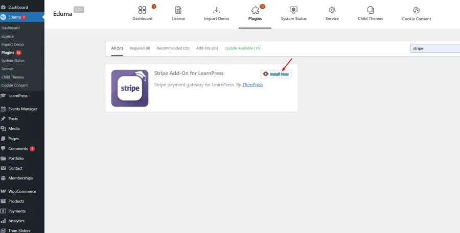 How to Use Stripe in Eduma: A Step-by-Step Guide 7 Install Stripe