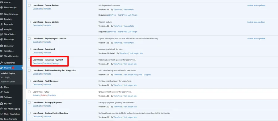 LearnPress - Instamojo Payment