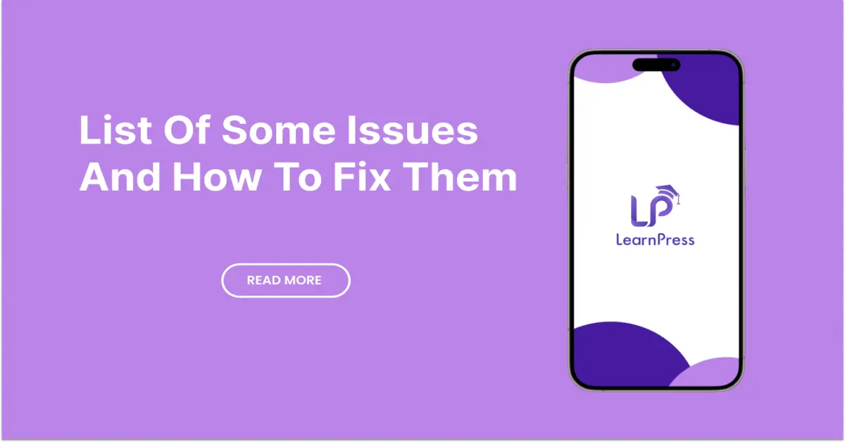LearnPress List of Some Issues