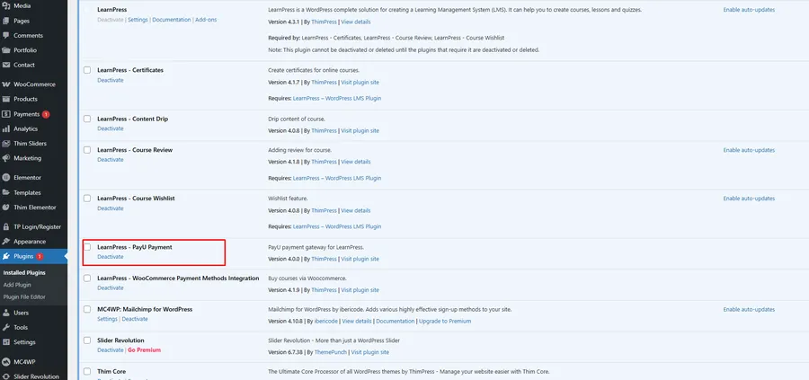 LearnPress PayU Payment
