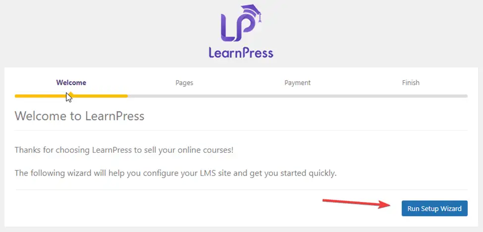 How to Install LearnPress Plugin 12 LearnPress Run Setup Wizard